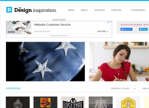 How thedesigninspiration.com looks like on a tablet such as an iPad.