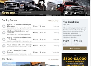 How thedieselstop.com looks like on a tablet such as an iPad.