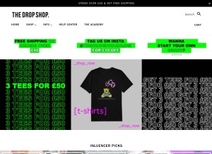 How thedropshop.net looks like on a tablet such as an iPad.