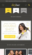 How thedrybar.com looks like on a mobile device such as an iPhone.