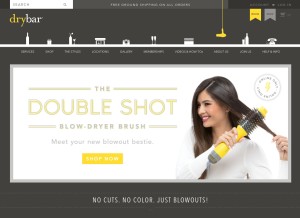 How thedrybar.com looks like on a tablet such as an iPad.