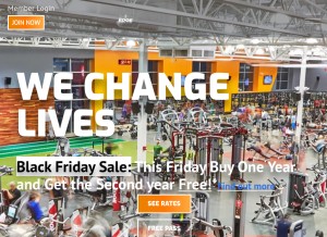 How theedgefitnessclubs.com looks like on a tablet such as an iPad.