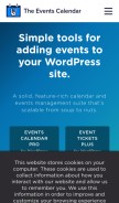 How theeventscalendar.com looks like on a mobile device such as an iPhone.