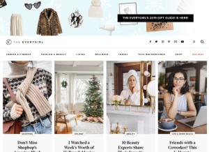 How theeverygirl.com looks like on a tablet such as an iPad.