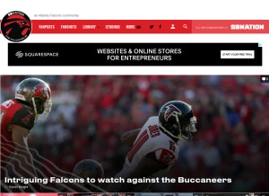 How thefalcoholic.com looks like on a tablet such as an iPad.