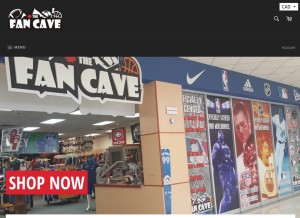 How thefancave.ca looks like on a tablet such as an iPad.