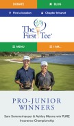 How thefirsttee.org looks like on a mobile device such as an iPhone.