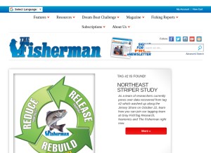How thefisherman.com looks like on a tablet such as an iPad.