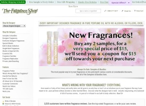 How thefragranceshop.com looks like on a tablet such as an iPad.