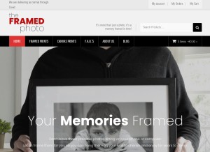 How theframedphoto.ie looks like on a tablet such as an iPad.