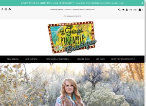 How thefringedpineapple.com looks like on a tablet such as an iPad.