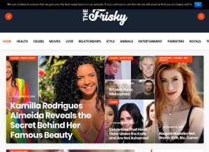 How thefrisky.com looks like on a tablet such as an iPad.