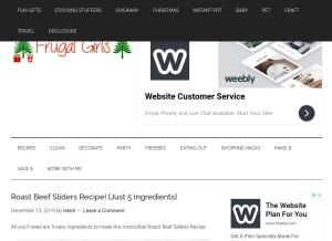 How thefrugalgirls.com looks like on a tablet such as an iPad.