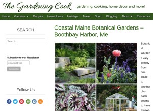 How thegardeningcook.com looks like on a tablet such as an iPad.