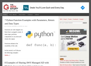 How thegeekstuff.com looks like on a tablet such as an iPad.