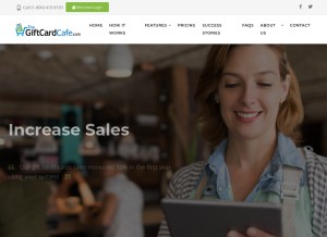 How thegiftcardcafe.com looks like on a tablet such as an iPad.