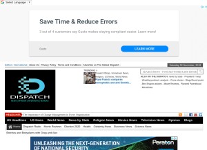 How theglobaldispatch.com looks like on a tablet such as an iPad.