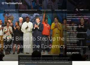 How theglobalfund.org looks like on a tablet such as an iPad.