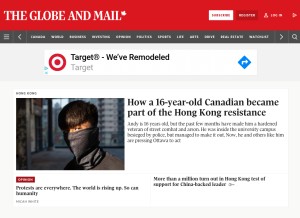 How theglobeandmail.ca looks like on a tablet such as an iPad.