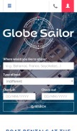 How theglobesailor.com looks like on a mobile device such as an iPhone.
