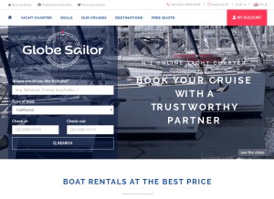 How theglobesailor.com looks like on a tablet such as an iPad.