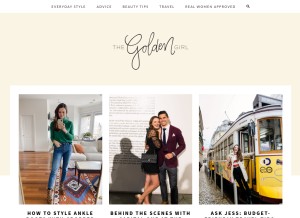 How thegoldengirlblog.com looks like on a tablet such as an iPad.