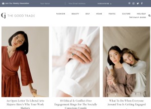 How thegoodtrade.com looks like on a tablet such as an iPad.