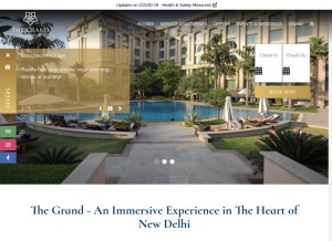How thegrandnewdelhi.com looks like on a tablet such as an iPad.