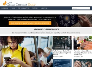 How thegreatcoursesdaily.com looks like on a tablet such as an iPad.