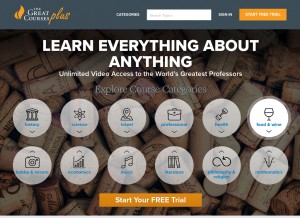 How thegreatcoursesplus.com looks like on a tablet such as an iPad.