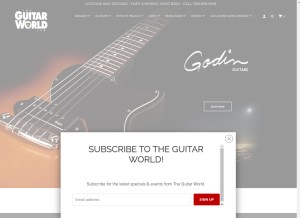 How theguitarworld.com looks like on a tablet such as an iPad.