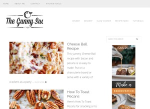 How thegunnysack.com looks like on a tablet such as an iPad.
