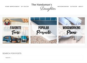 How thehandymansdaughter.com looks like on a tablet such as an iPad.