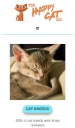 How thehappycatsite.com looks like on a mobile device such as an iPhone.