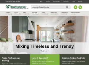 How thehardwarehut.com looks like on a tablet such as an iPad.