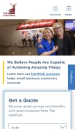 How thehartford.com looks like on a mobile device such as an iPhone.