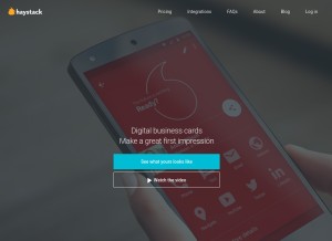 How thehaystackapp.com looks like on a tablet such as an iPad.