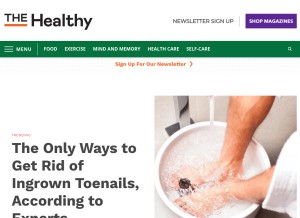 How thehealthy.com looks like on a tablet such as an iPad.