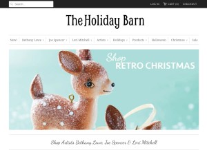 How theholidaybarn.com looks like on a tablet such as an iPad.