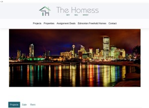 How thehomess.com looks like on a tablet such as an iPad.
