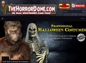 How thehorrordome.com looks like on a tablet such as an iPad.