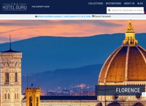 How thehotelguru.com looks like on a tablet such as an iPad.