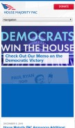 How thehousemajoritypac.com looks like on a mobile device such as an iPhone.