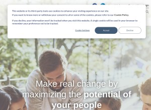 How thehumanelement.bconglobal.com looks like on a tablet such as an iPad.