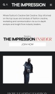 How theimpression.com looks like on a mobile device such as an iPhone.