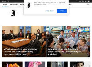 How theindependent.sg looks like on a tablet such as an iPad.