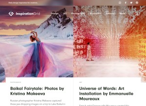 How theinspirationgrid.com looks like on a tablet such as an iPad.