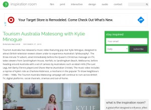 How theinspirationroom.com looks like on a tablet such as an iPad.