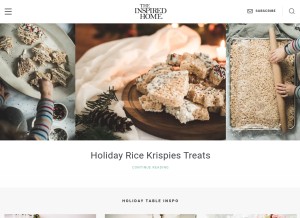 How theinspiredhome.com looks like on a tablet such as an iPad.