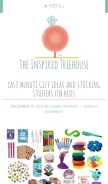 How theinspiredtreehouse.com looks like on a mobile device such as an iPhone.